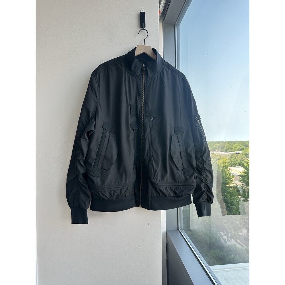 BAERSkin Men's Black Bomber Jacket Full Zip Stand-Up Collar Short XL